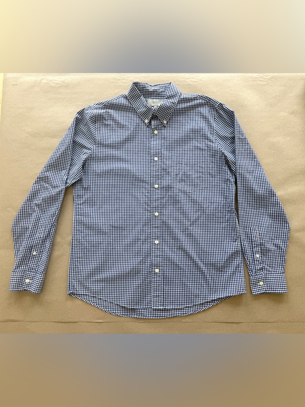 Jack Spade — Men's Blue Gingham Button-Down Shirt — Size XL